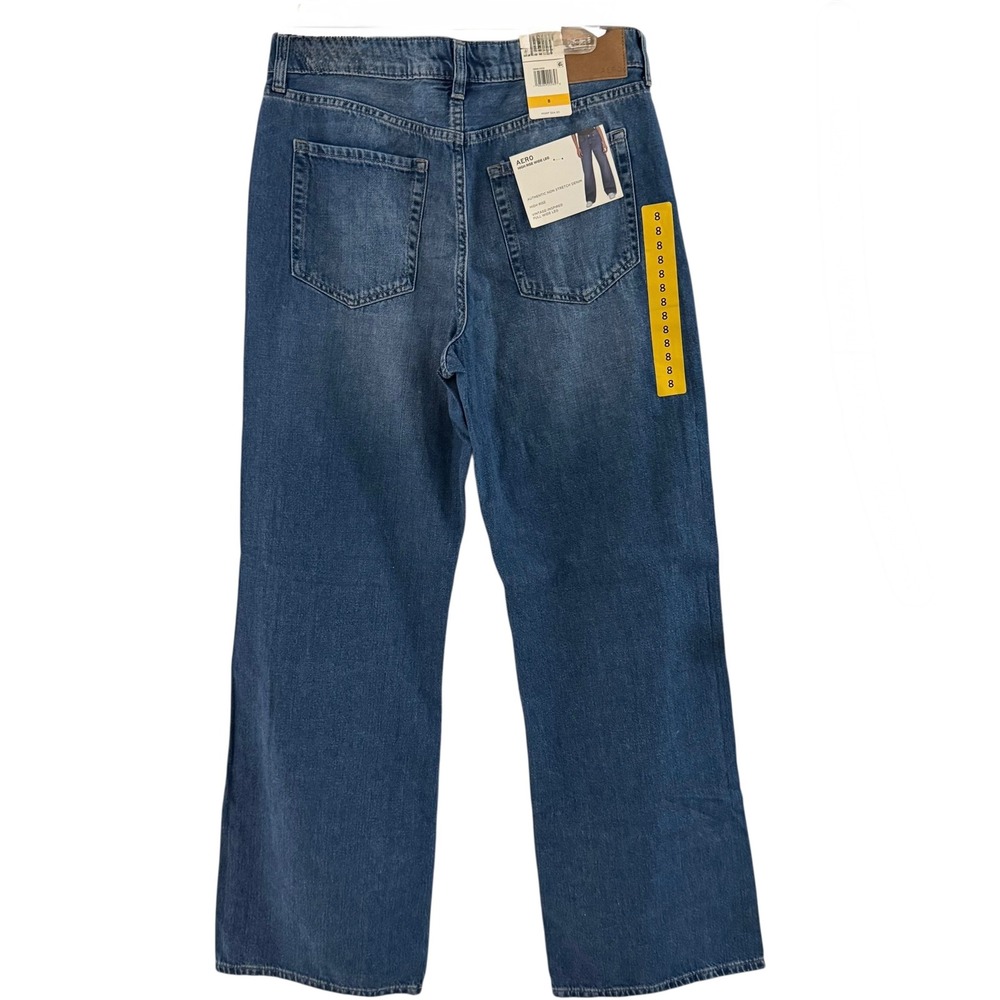 NWT Aeropostale‎ Women's Size 8 High Rise Full Wide Leg Jeans Dark Wash 5-pocket - Picture 15 of 16